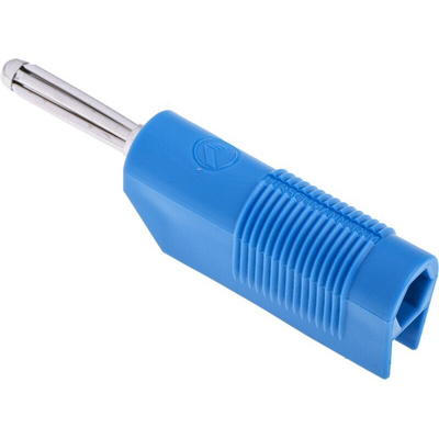 Hirschmann Test & Measurement Blue Male Banana Plug, 4 mm Connector, Screw Termination, 30A, 60V dc, Nickel Plating
