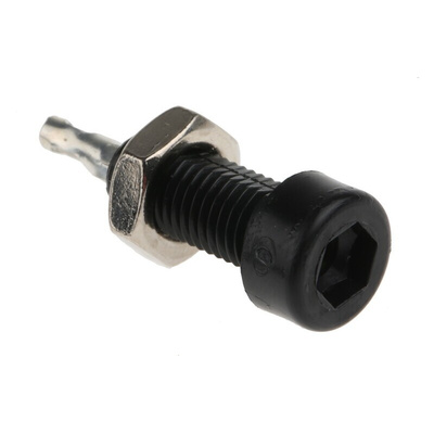 Cinch Black Female Test Socket, 2mm Connector, Solder Termination, 10A, Tin Plating