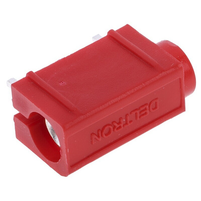 RS PRO Red Female Test Socket, 4 mm Connector, 10A, 50V, Silver Plating