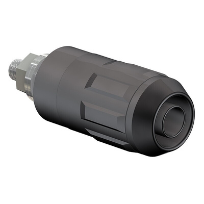 Staubli Black Female Banana Socket, 4 mm Connector, Bolt Termination, 20A, 1000V, Nickel Plating