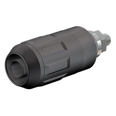 Staubli Black Female Banana Socket, 4 mm Connector, Bolt Termination, 20A, 1000V, Nickel Plating
