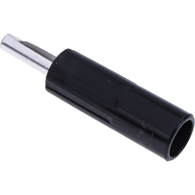 RS PRO Black Male Banana Plug, 4 mm Connector, Solder Termination, 10A, 50V, Nickel Plating