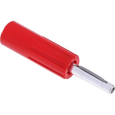 RS PRO Red Male Banana Plug, 4 mm Connector, Solder Termination, 10A, 50V, Silver Plating