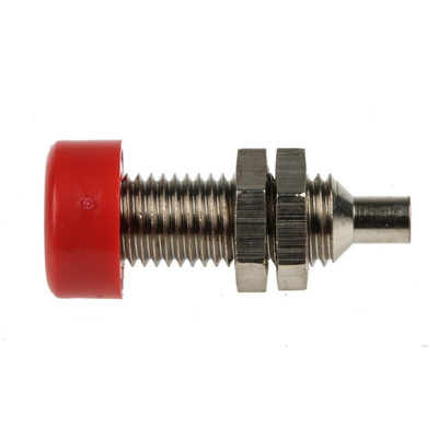 Schutzinger Red Female Banana Socket, 4 mm Connector, 32A, 33 V ac, 70V dc, Nickel Plating