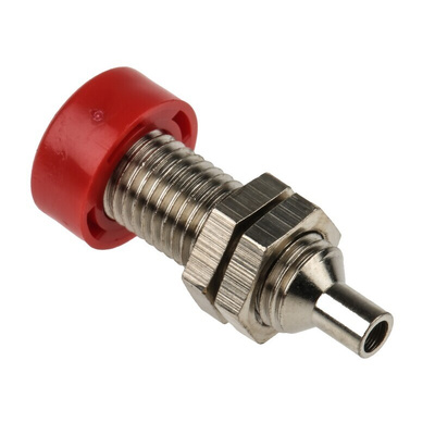 Schutzinger Red Female Banana Socket, 4 mm Connector, 32A, 33 V ac, 70V dc, Nickel Plating