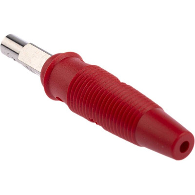 Hirschmann Test & Measurement Red Male Banana Plug, 4 mm Connector, Screw Termination, 16A, 60V dc, Nickel Plating
