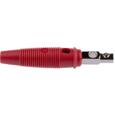 Hirschmann Test & Measurement Red Male Banana Plug, 4 mm Connector, Screw Termination, 16A, 60V dc, Nickel Plating