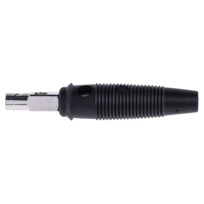 Hirschmann Test & Measurement Black Male Banana Plug, 4 mm Connector, Screw Termination, 16A, 60V dc, Nickel Plating