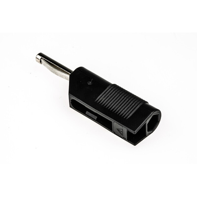 Hirschmann Test & Measurement Black Male Banana Plug, 4 mm Connector, Screw Termination, 30A, 60V dc, Nickel Plating