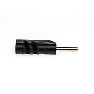 Hirschmann Test & Measurement Black Male Banana Plug, 4 mm Connector, Screw Termination, 30A, 60V dc, Nickel Plating