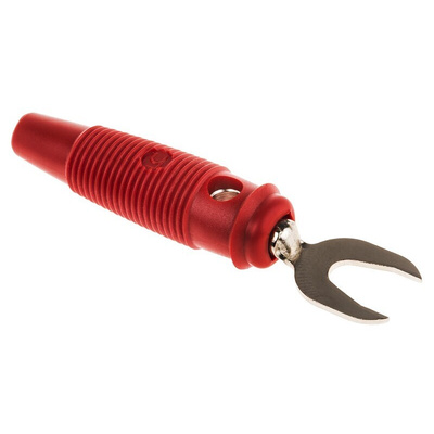 Hirschmann Test & Measurement Red Male Test Terminal, 4 mm Connector, Screw Termination, 30A, 30 V ac, 60V dc, Nickel