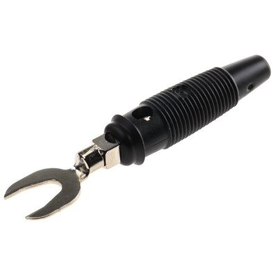 Hirschmann Test & Measurement Black Male Test Terminal, 4 mm Connector, Screw Termination, 30A, 30 V ac, 60V dc, Nickel