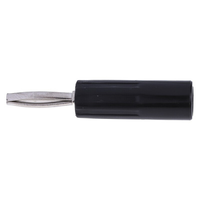 RS PRO Black Male Banana Connectors, 4 mm Connector, Screw Termination, 10A, 50V, Gold, Nickel Plating