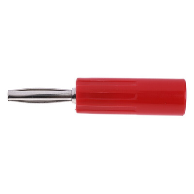 RS PRO Red Male Banana Connectors, 4 mm Connector, Screw Termination, 10A, 50V, Gold, Nickel Plating