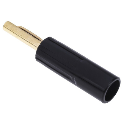 RS PRO Black Male Banana Connectors, 4 mm Connector, Solder Termination, 16A, 50V, Gold Plating