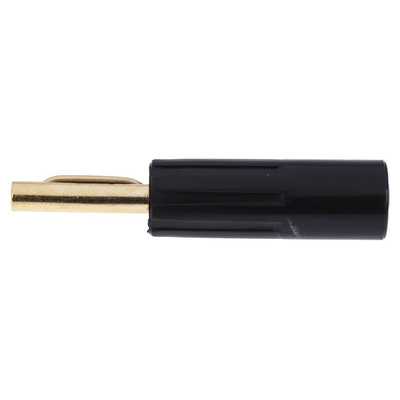 RS PRO Black Male Banana Connectors, 4 mm Connector, Solder Termination, 16A, 50V, Gold Plating