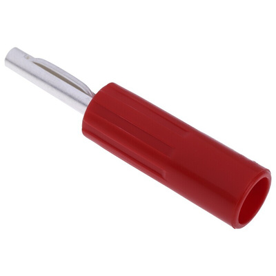 RS PRO Red Male Banana Connectors, 4 mm Connector, Crimp, Screw, Solder Termination, 16A, 50V, Nickel Plating