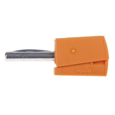 Wago Orange Male Banana Plug, 4 mm Connector, Cage Clamp Termination, 20A, 42V, Nickel Plating