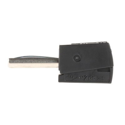 Wago Black Male Banana Plug, 4 mm Connector, Cage Clamp Termination, 20A, 42V, Nickel Plating
