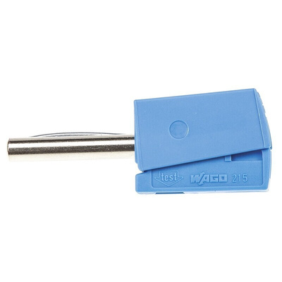 Wago Blue Male Banana Plug, 4 mm Connector, Cage Clamp Termination, 20A, 42V, Nickel Plating