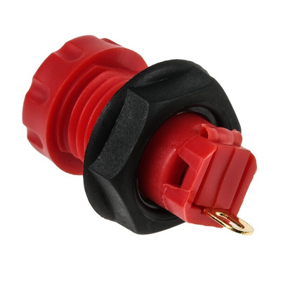 RS PRO Black, Red Female Banana Socket, 4 mm Connector, 30A, 1000V, Gold Plating