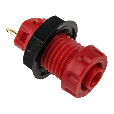 RS PRO Black, Red Female Banana Socket, 4 mm Connector, 30A, 1000V, Gold Plating