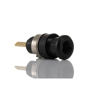 RS PRO Black, Red Female Banana Socket, 2mm Connector, 10A, 600V, Gold Plating