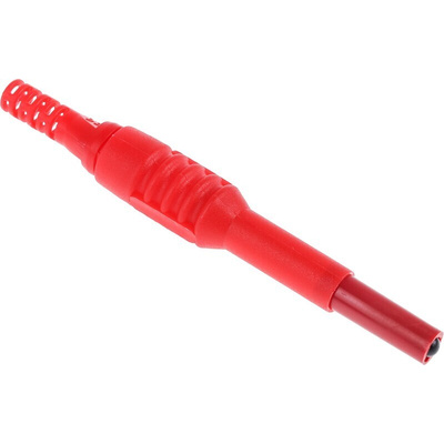 RS PRO Black, Red Male Banana Plug, 4 mm Connector, 10A, 1000V, Nickel Plating
