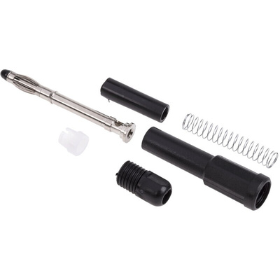 RS PRO Black Male Banana Plug, 4 mm Connector, Solder Termination, 20A, 1000V