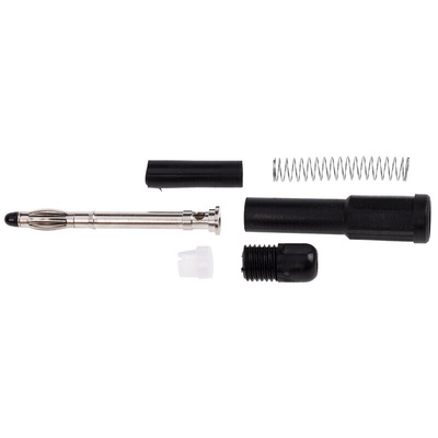RS PRO Black Male Banana Plug, 4 mm Connector, Solder Termination, 20A, 1000V