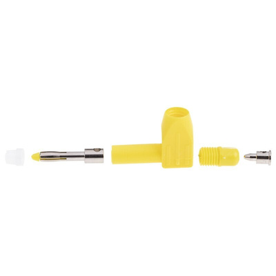 RS PRO Yellow Male Banana Plug, 4 mm Connector, Solder Termination, 20A, 1000V