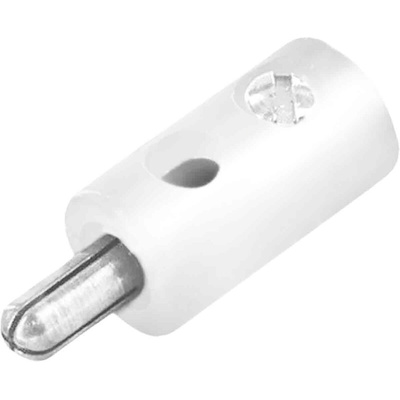 RS PRO White Male Banana Plug, 32A, 30V, Nickel Plating
