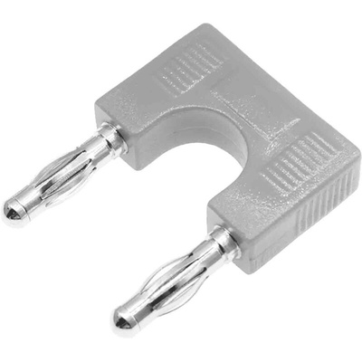 RS PRO Grey Male Banana Plug, 4 mm Connector, 32A, 30V, Nickel Plating