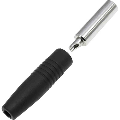 RS PRO Black Female Banana Socket, 4 mm Connector, Solder Termination, 24A, 30V, Nickel Plating