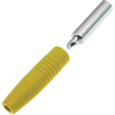 RS PRO Yellow Female Banana Socket, 4 mm Connector, Solder Termination, 24A, 30V, Nickel Plating