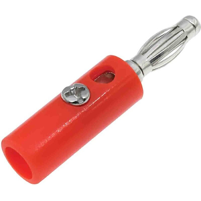RS PRO Red Male Banana Plug, 4 mm Connector, 32A, 30V, Nickel Plating