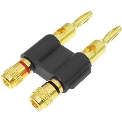 RS PRO Black Male Banana Plug, 4 mm Connector, 32A, 30V, Gold Plating