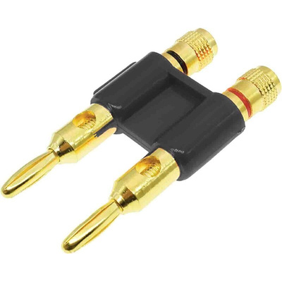 RS PRO Black Male Banana Plug, 4 mm Connector, 32A, 30V, Gold Plating