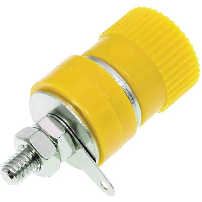 RS PRO Yellow Female Banana Socket, 4 mm Connector, Solder Termination, 24A, 30V, Nickel Plating