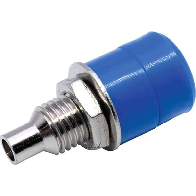 RS PRO Blue Female Banana Socket, 4 mm Connector, Solder Termination, 24A, 30V, Nickel Plating