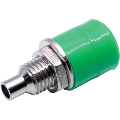 RS PRO Green Female Banana Socket, 4 mm Connector, Solder Termination, 24A, 30V, Nickel Plating
