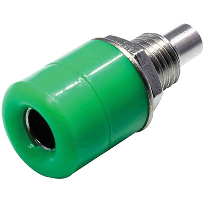 RS PRO Green Female Banana Socket, 4 mm Connector, Solder Termination, 24A, 30V, Nickel Plating