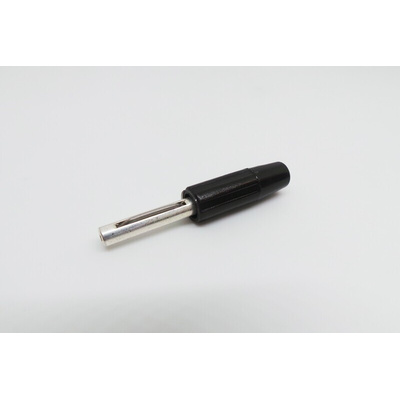 RS PRO Black Male Banana Connectors, Solder Termination, 10A, 50V, Silver Plating