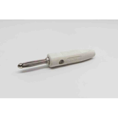 RS PRO White Male Banana Connectors, Screw Termination, 16A, 50V, Copper Plating