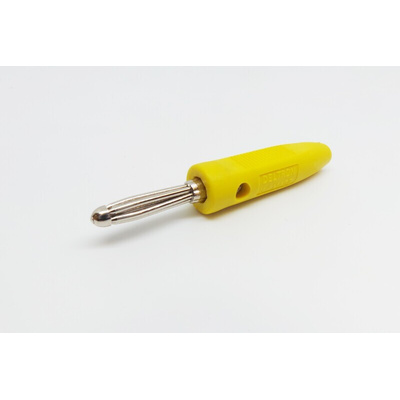 RS PRO Yellow Male Banana Connectors, Screw Termination, 16A, 50V, Copper Plating