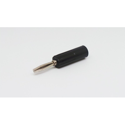 RS PRO Black Male Banana Connectors, Screw Termination, 10A, 50V, Nickel Plating