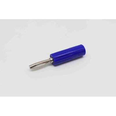 RS PRO Blue Male Banana Connectors, Screw Termination, 10A, 50V, Nickel Plating