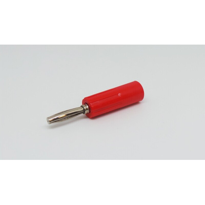 RS PRO Red Male Banana Connectors, Screw Termination, 10A, 50V, Nickel Plating