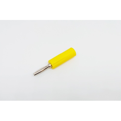 RS PRO Yellow Male Banana Connectors, Screw Termination, 10A, 50V, Nickel Plating