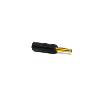 RS PRO Black Male Banana Connectors, 4 mm Connector, Crimp, Screw, Solder Termination, 16A, 50V, Gold Plating